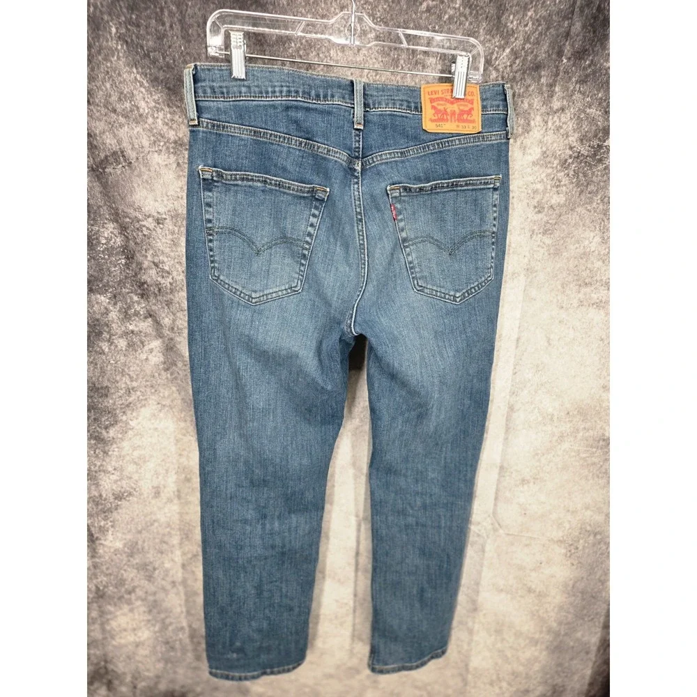 Levis‎ 541 Jeans Mens 33x30 Blue Slim Straight Medium Wash Mid Rise Cotton Blend